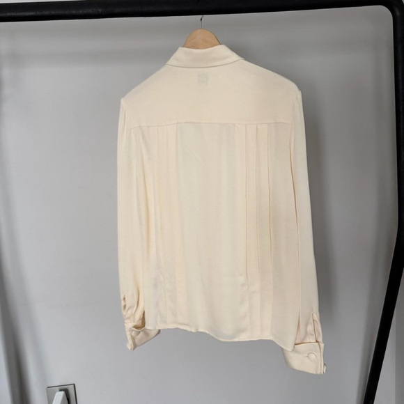 100% Silk Vintage Anne Klein cream blouse - Picture 4 of 6